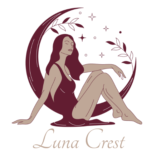 luna crest logo feminine manifestation