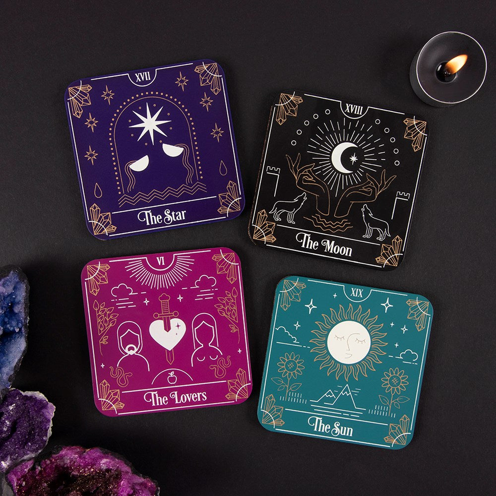 Tarot card coaster set