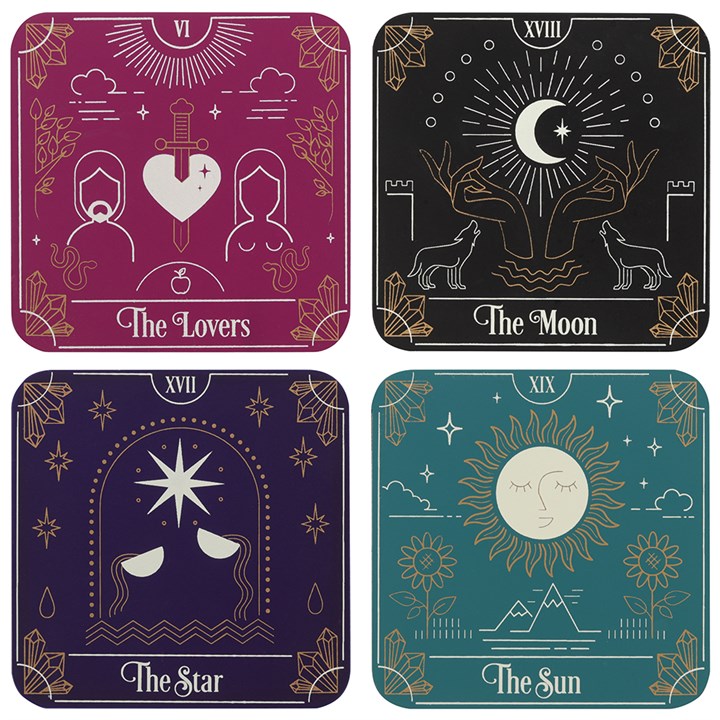 Tarot card coaster set